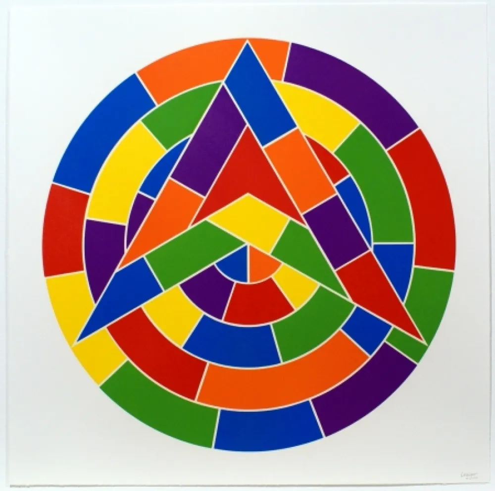 Linograbado Lewitt - Tondo 1 (3 point star)