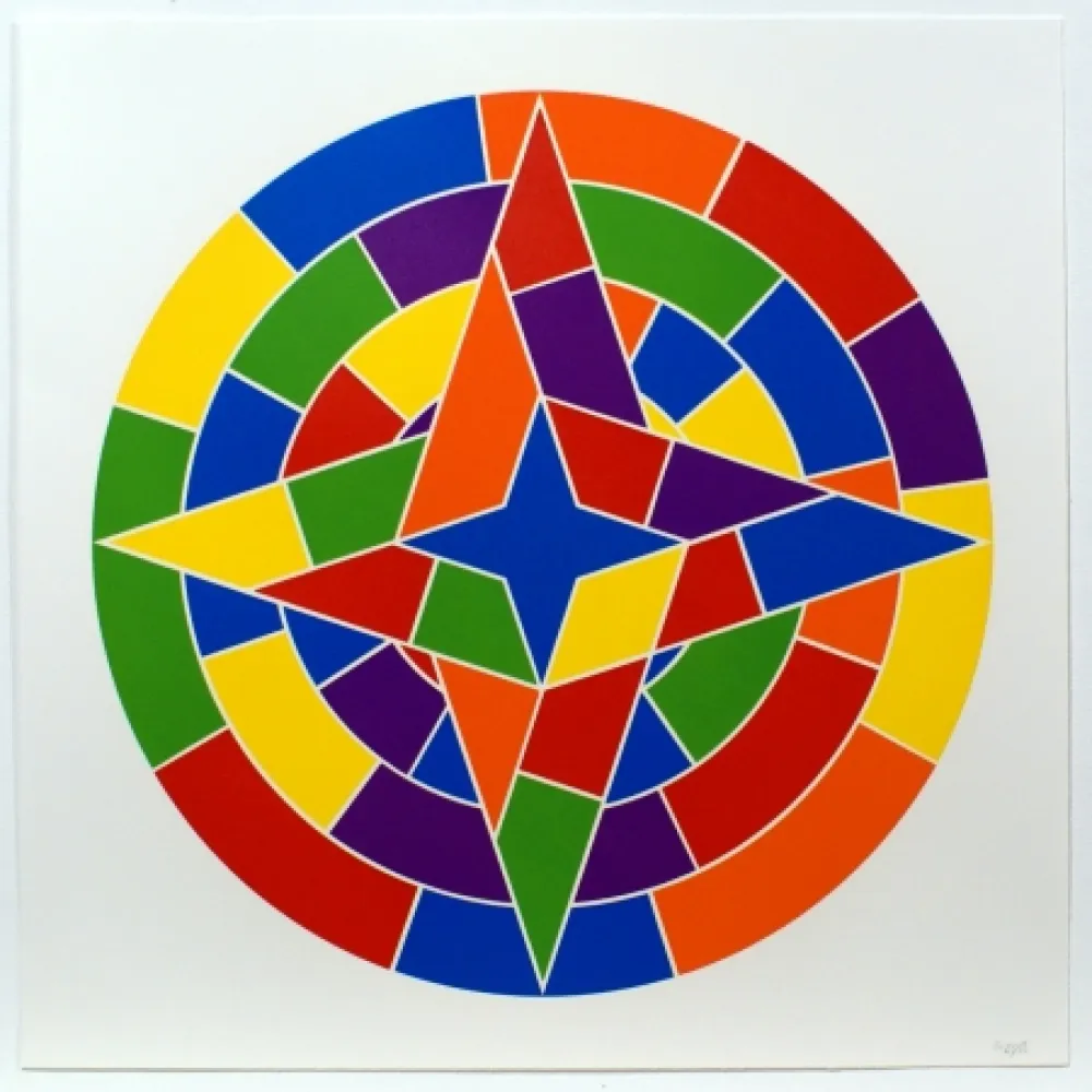 Linograbado Lewitt - Tondo 2 (4 point star)