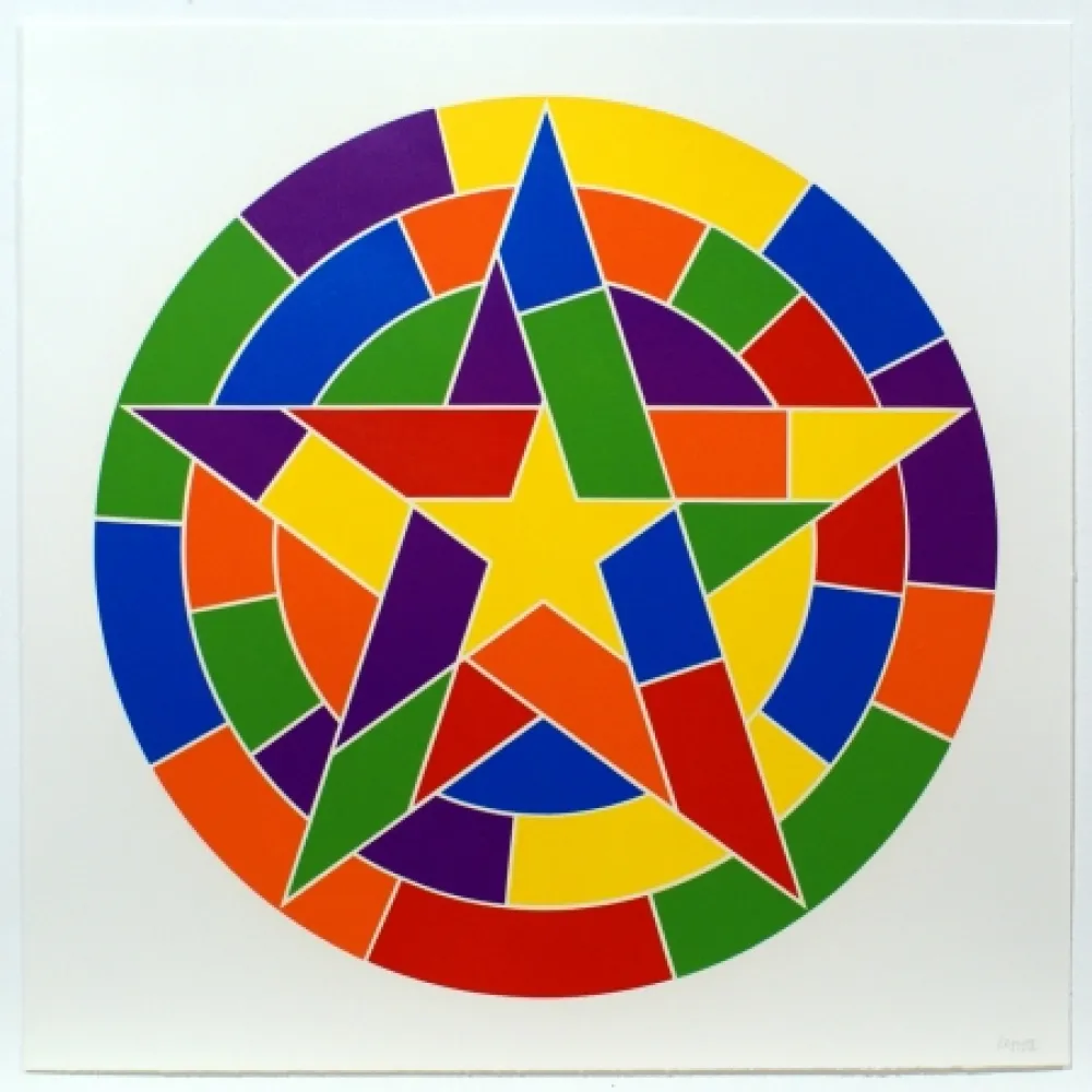 Linograbado Lewitt - Tondo 3 (5 point star)