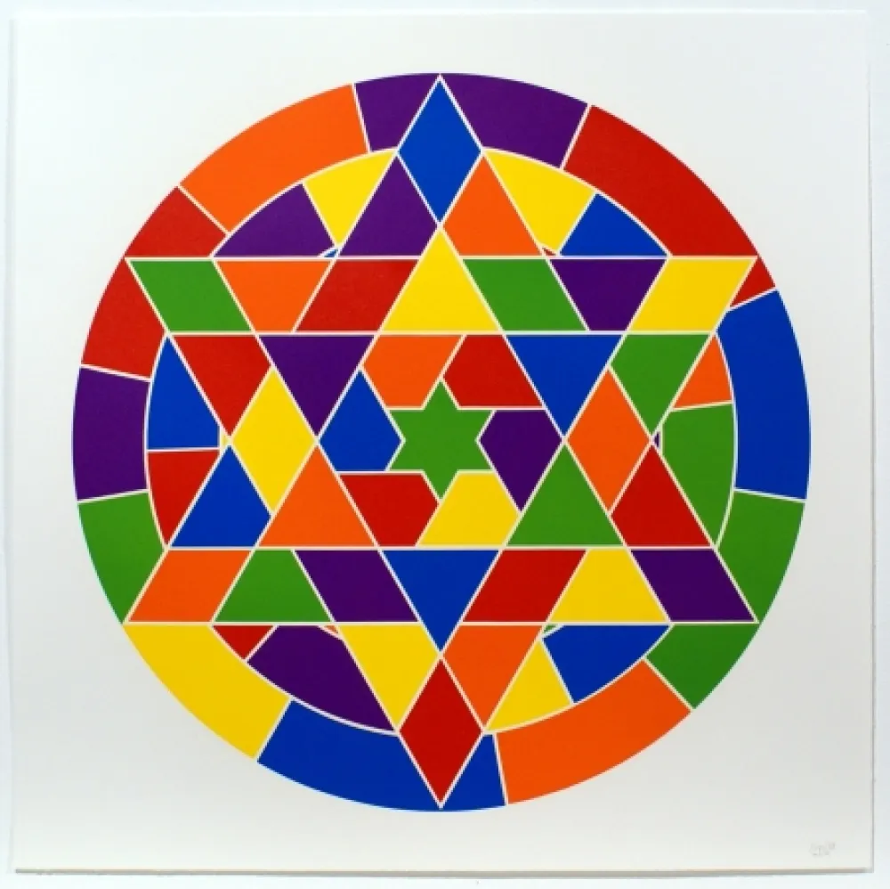 Linograbado Lewitt - Tondo 4 (6 point star)
