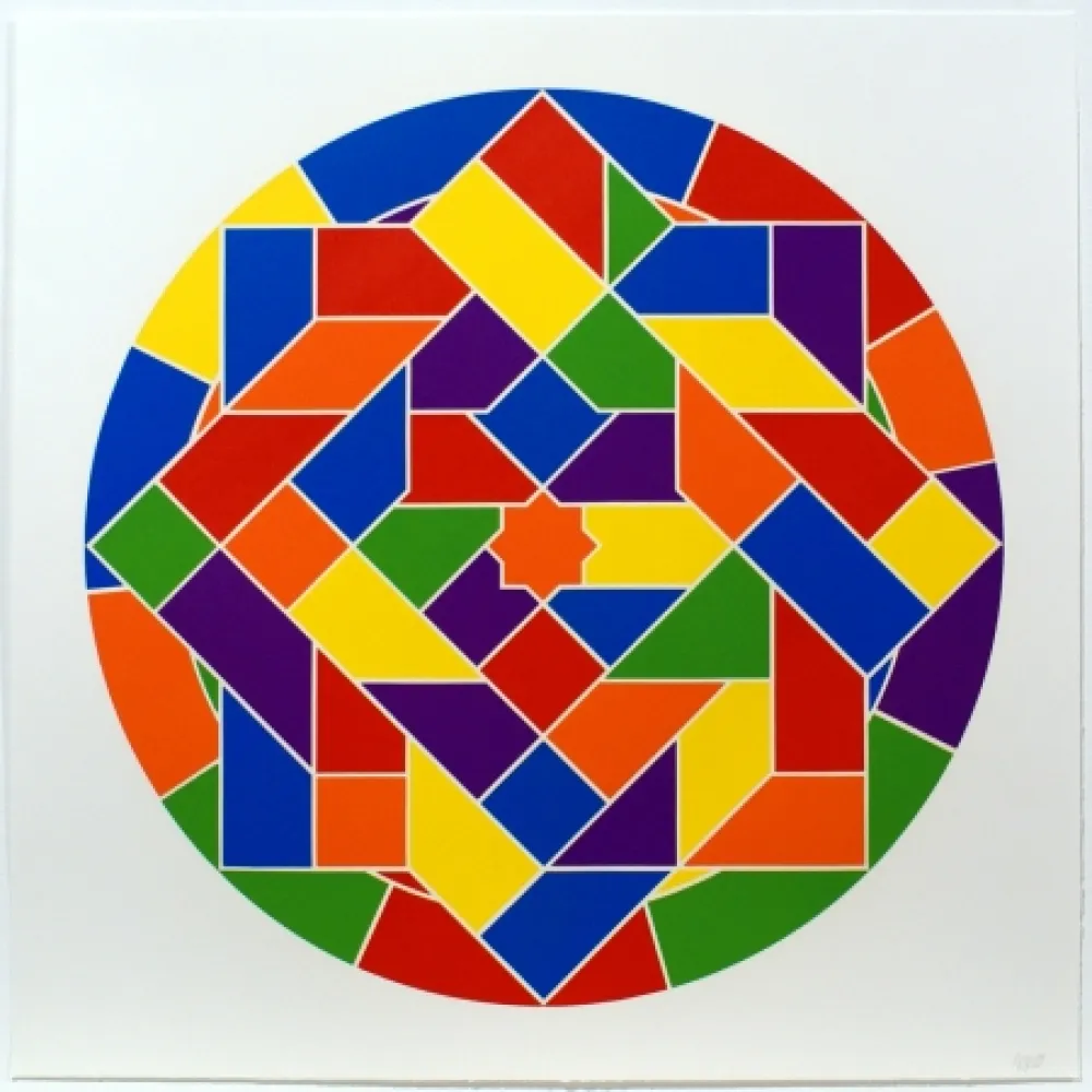 Linograbado Lewitt - Tondo 6 (8 point star)
