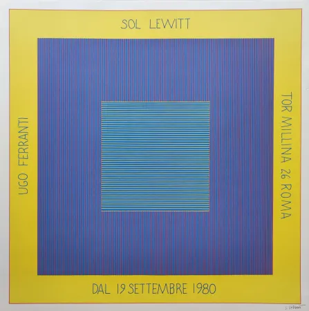 Serigrafía Lewitt - „Ugo Ferranti – Sol Lewitt - Tor millina 26 Roma – Dal 19 settembre 1980“.