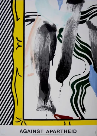 Litografía Lichtenstein - Against Apartheid, 1983 - Scarce first printing!