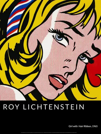 Serigrafía Lichtenstein - Girl with Hair Ribbon