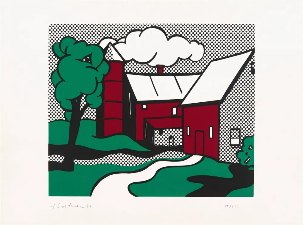Serigrafía Lichtenstein - Red Barn