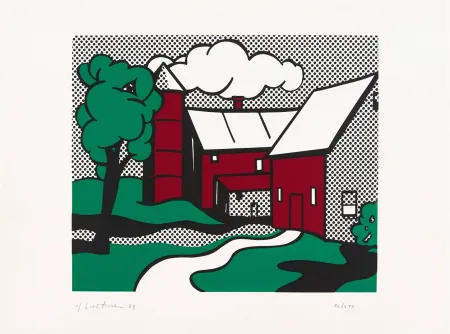 Serigrafía Lichtenstein - Red Barn