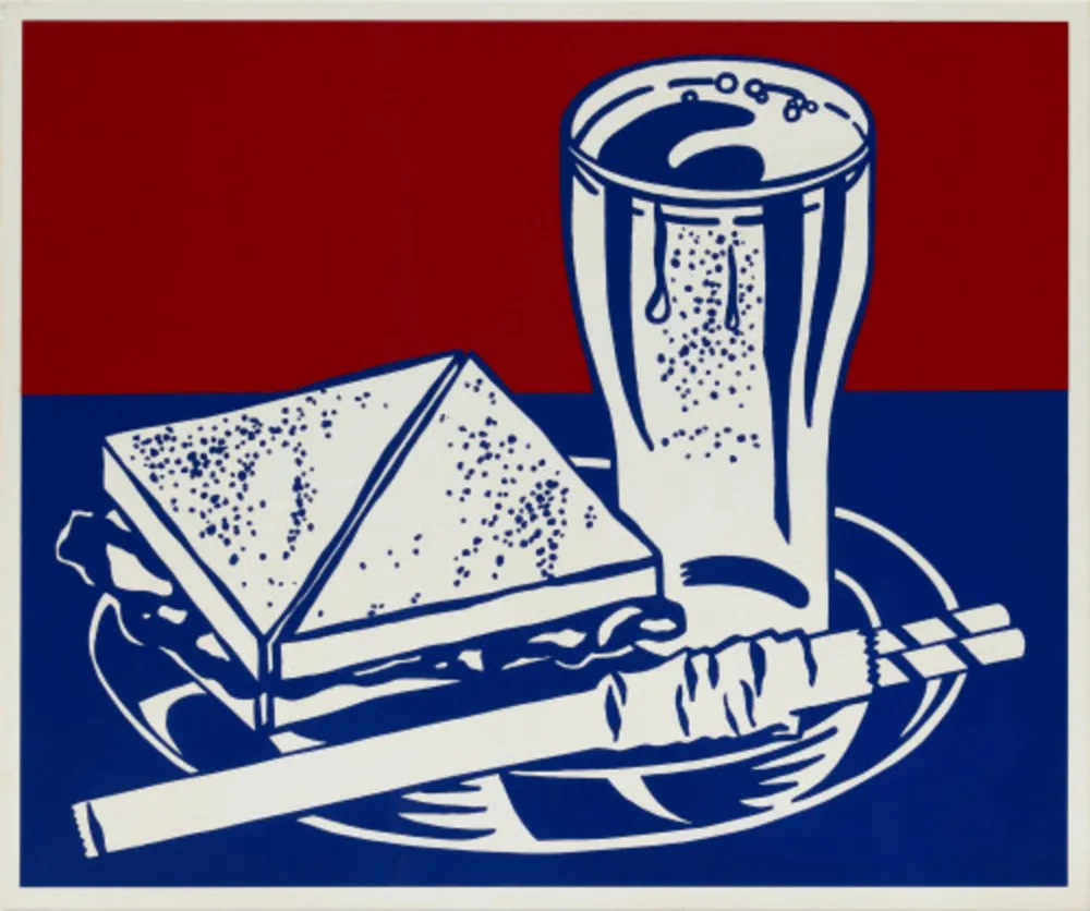 Serigrafía Lichtenstein - Sandwich and Soda