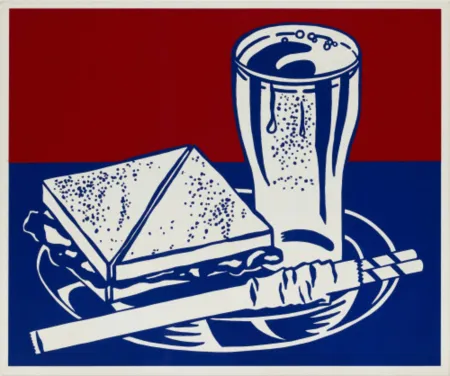 Serigrafía Lichtenstein - Sandwich and Soda