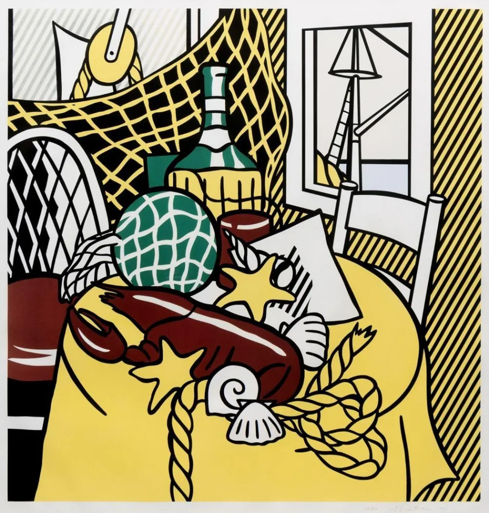 Serigrafía Lichtenstein - Still Life with Lobster