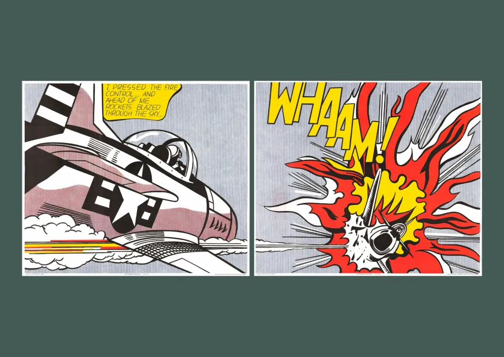 Litografía Lichtenstein - 'WHAAM!' 1986 Offset-lithograph Diptych Set