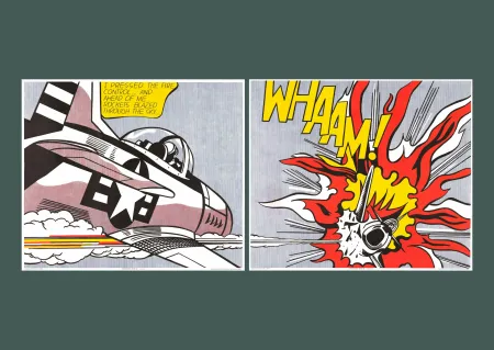 Litografía Lichtenstein - 'WHAAM!' 1986 Offset-lithograph Diptych Set