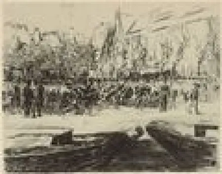 Grabado Liebermann - Rindermarkt in Leiden