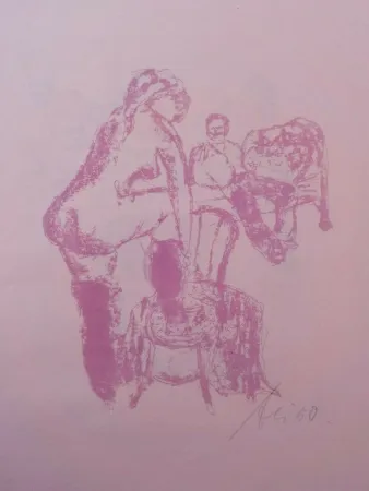 Sin Técnico Liebig - Acht Lithographien zu dem Roman Der Favorit von Guy de Maupassant (8 signed original large folio lithographs by Artur Liebig, based on 