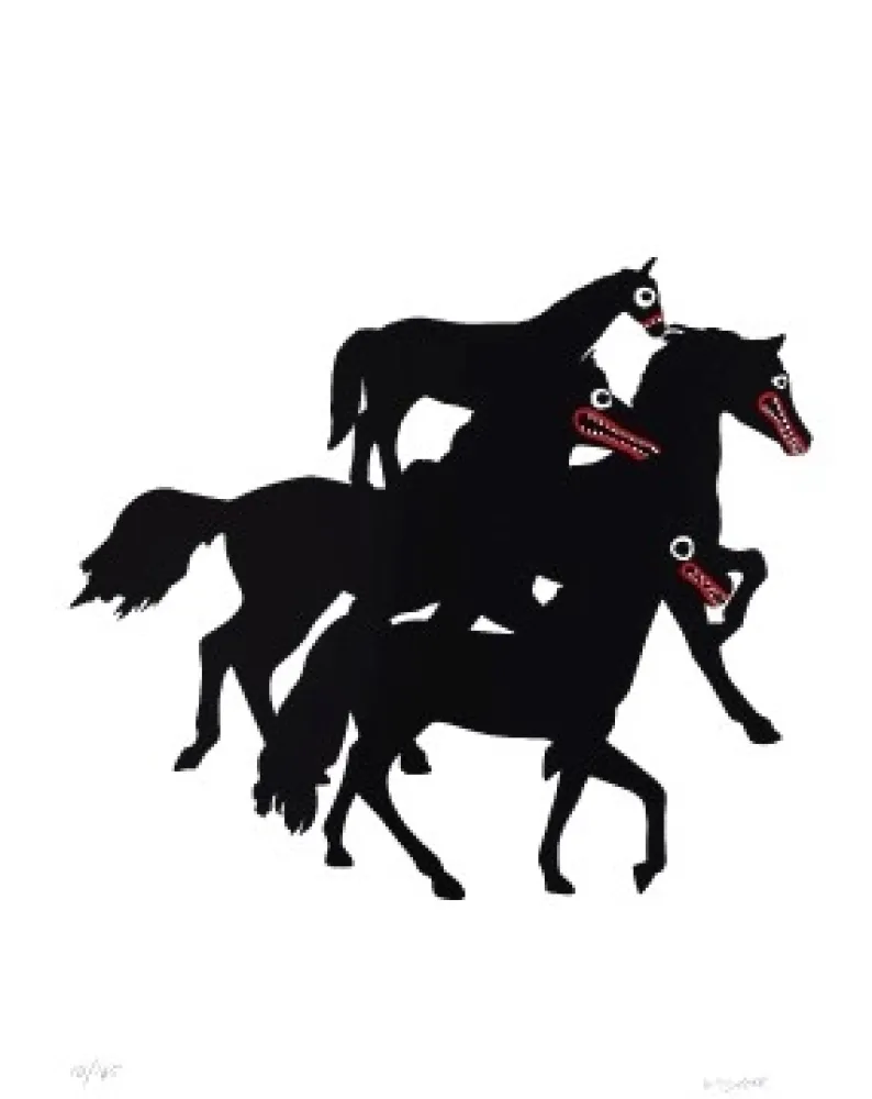 Litografía Linde - Horses