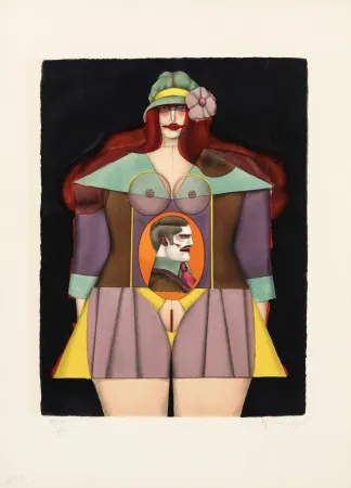 Litografía Lindner - Amazone