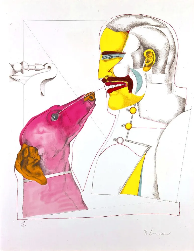Litografía Lindner - Man's best friend