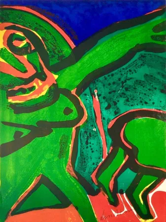 Litografía Lindstrom -  Femme Verte - E.A. III/X