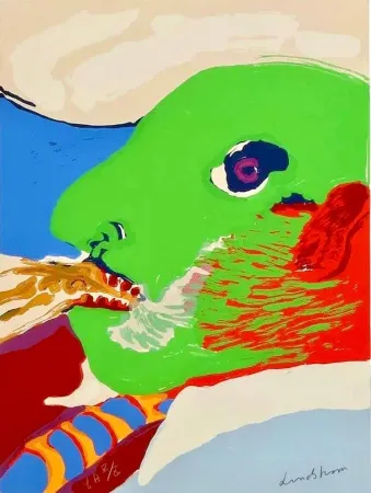 Litografía Lindstrom - Green Head — E.A. V/X