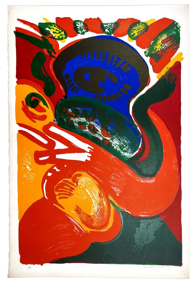 Litografía Lindstrom - Oeil Bleue