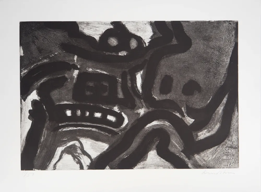 Aguatinta Lindstrom - Symboles abstraits