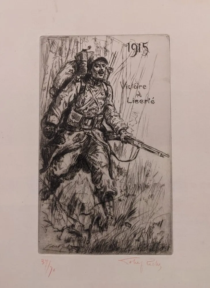 Grabado Lobel-Riche - Victoire et Liberté