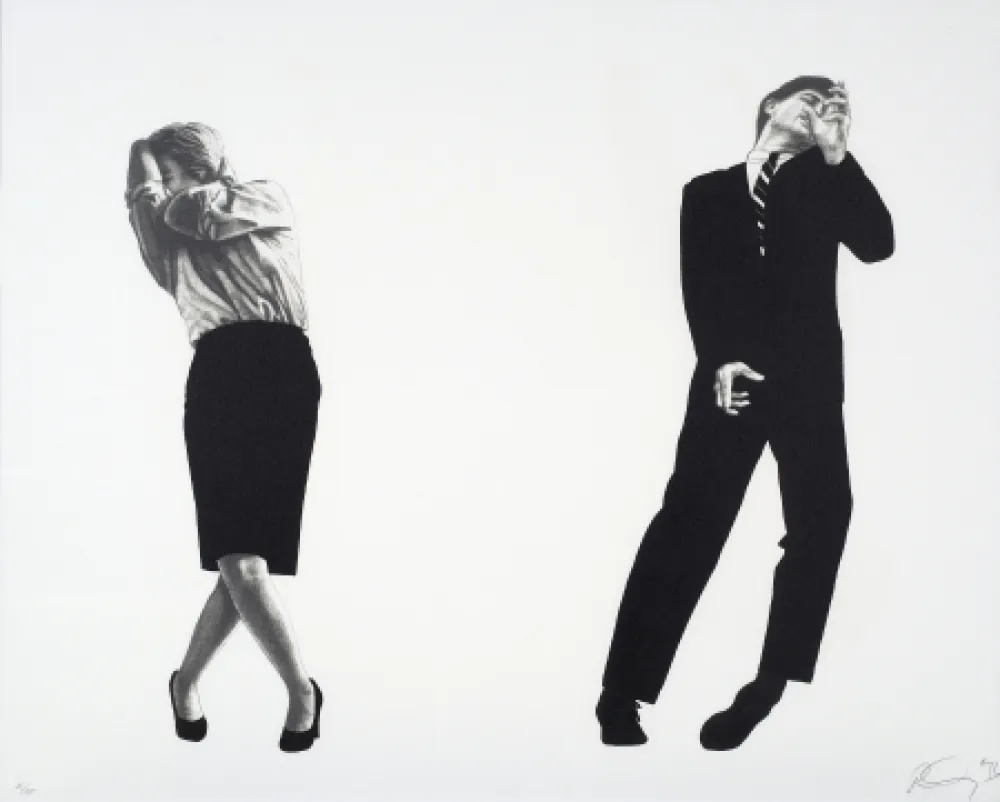 Litografía Longo - Men in the Cities