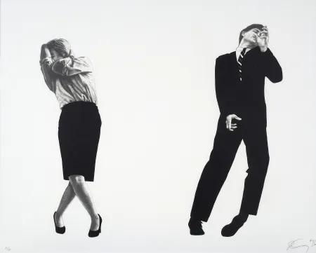 Litografía Longo - Men in the Cities