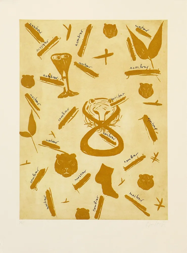 Grabado Lootz - Leaves I