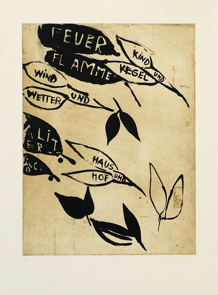 Aguafuerte Y Aguatinta Lootz - Talking Leaves III