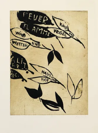 Aguafuerte Y Aguatinta Lootz - Talking Leaves III