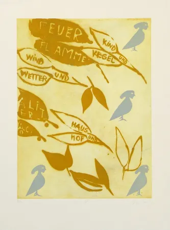 Grabado Lootz - Talking Leaves V