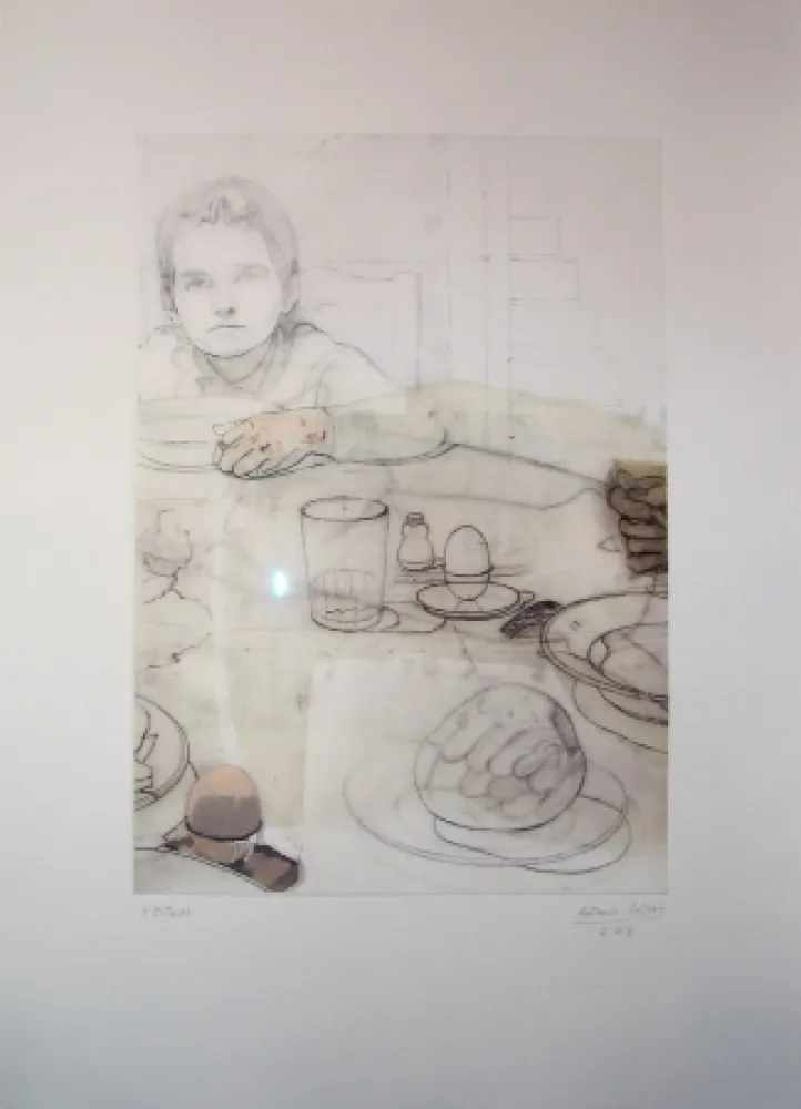 Aguafuerte López Garcia - La cena