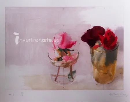 Aguafuerte López Garcia - Rosas de invierno I