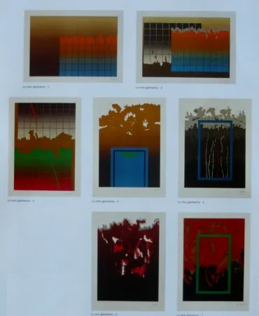 Litografía Lopez Osornio - La otra geometria _ 7 lithographs