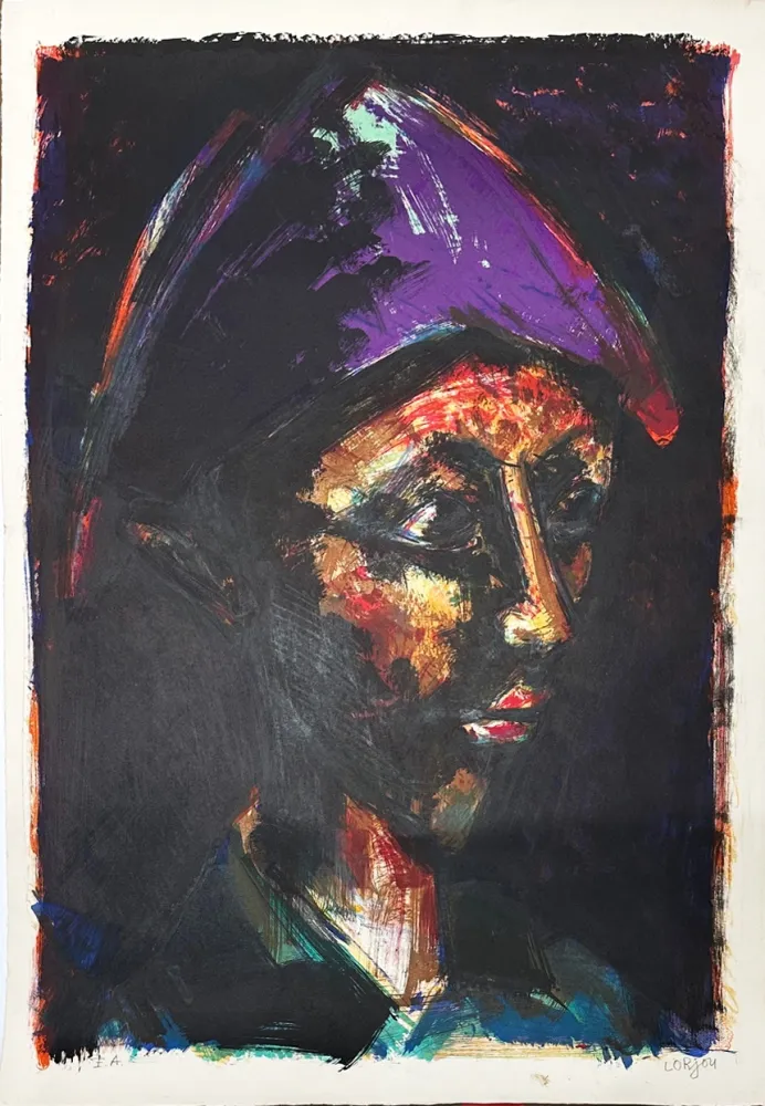 Litografía Lorjou - Arlequin mauve