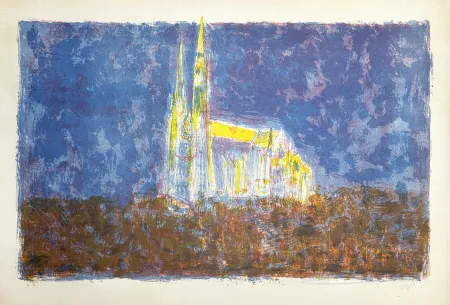 Litografía Lorjou - Cathédrale de Chartres