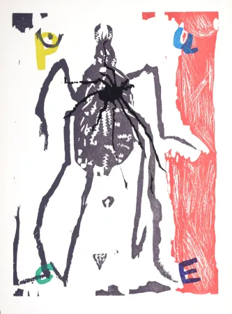 Grabado En Madera Lorjou - La Puce, 1965