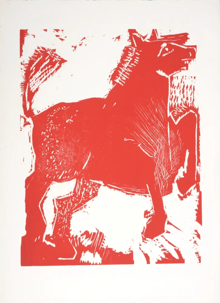 Grabado En Madera Lorjou - Le Cheval, 1965
