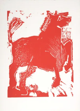 Grabado En Madera Lorjou - Le Cheval, 1965