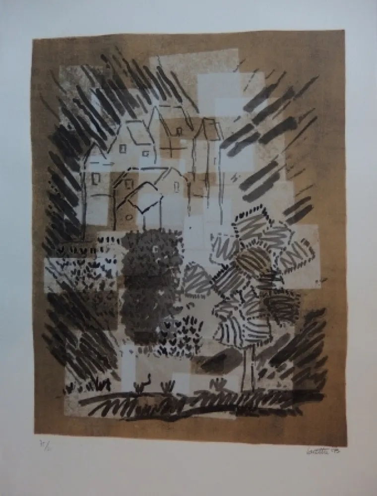 Litografía Louttre - Le petit pays