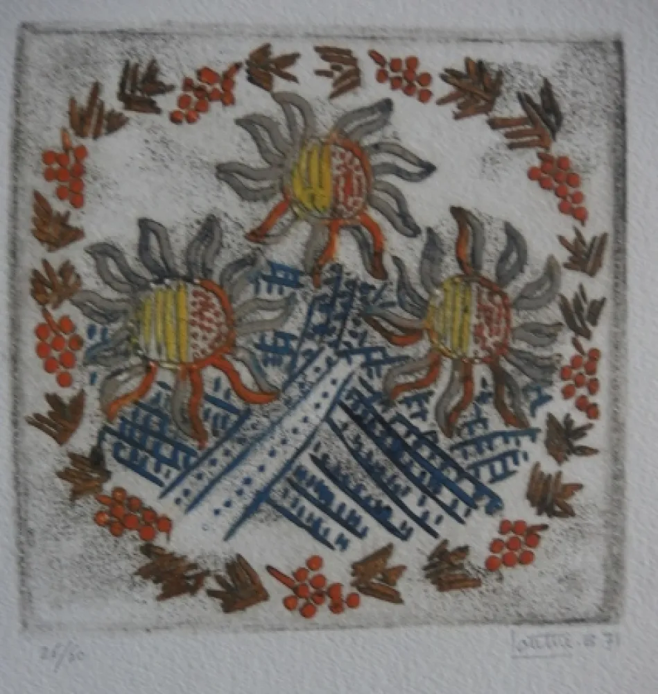 Aguafuerte Y Aguatinta Louttre - Tournesols, Soleil