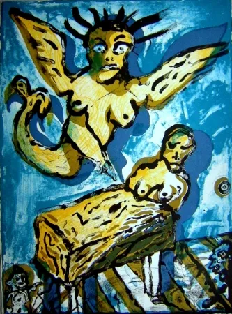 Litografía Lucebert - Composition