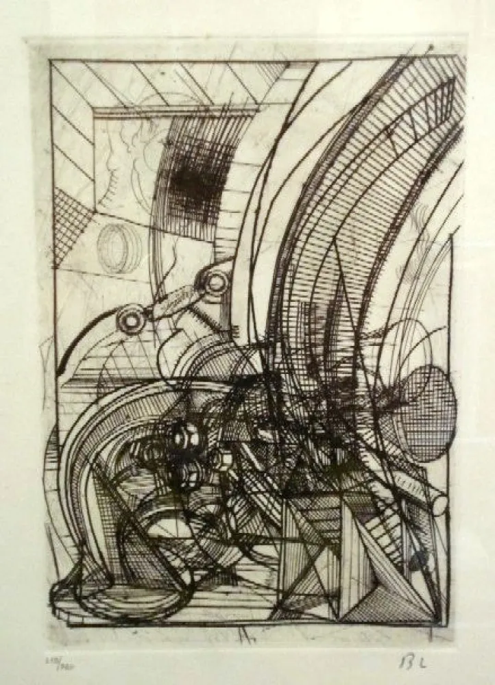 Aguafuerte Luginbühl - Kleiner Stengel (Plan für Stengel)