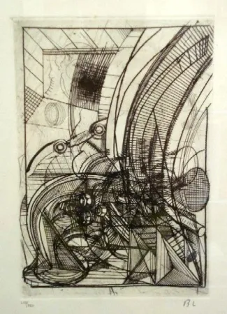 Aguafuerte Luginbühl - Kleiner Stengel (Plan für Stengel)