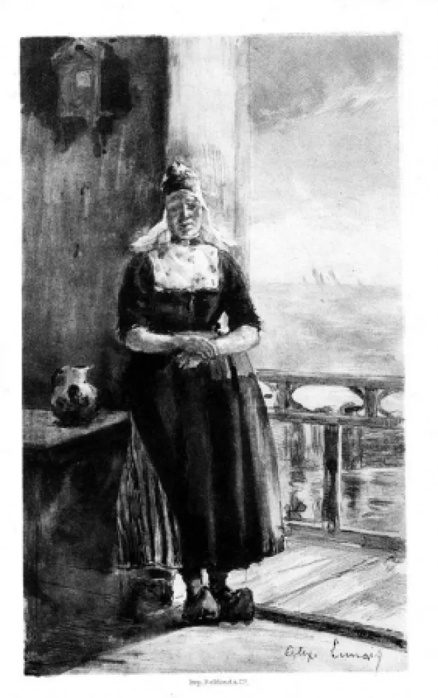 Litografía Lunois - Aux bords du Zuyderzee