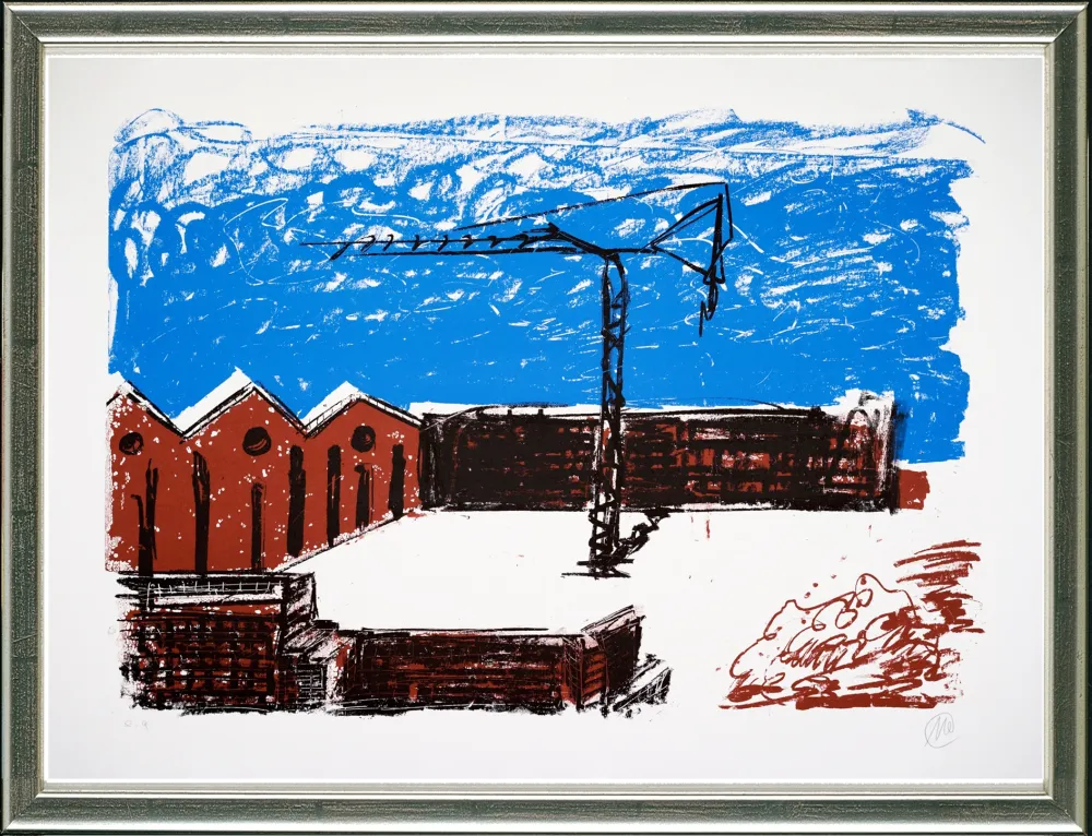 Serigrafía Lüpertz - Forumsmauern (Baukran)