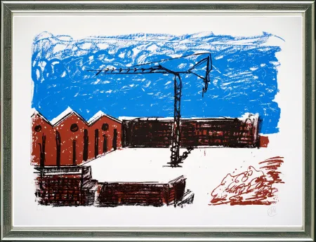 Serigrafía Lüpertz - Forumsmauern (Baukran)