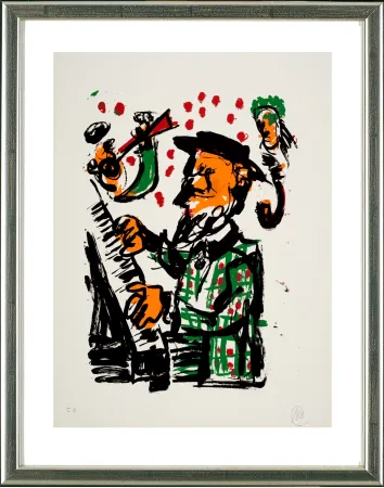 Serigrafía Lüpertz - O.T. (Jazzmusiker am Piano)