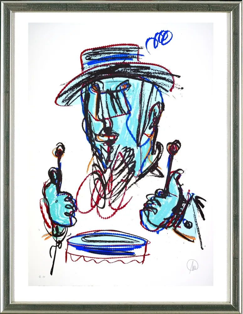 Serigrafía Lüpertz - O.T. (Trommler), 2015
