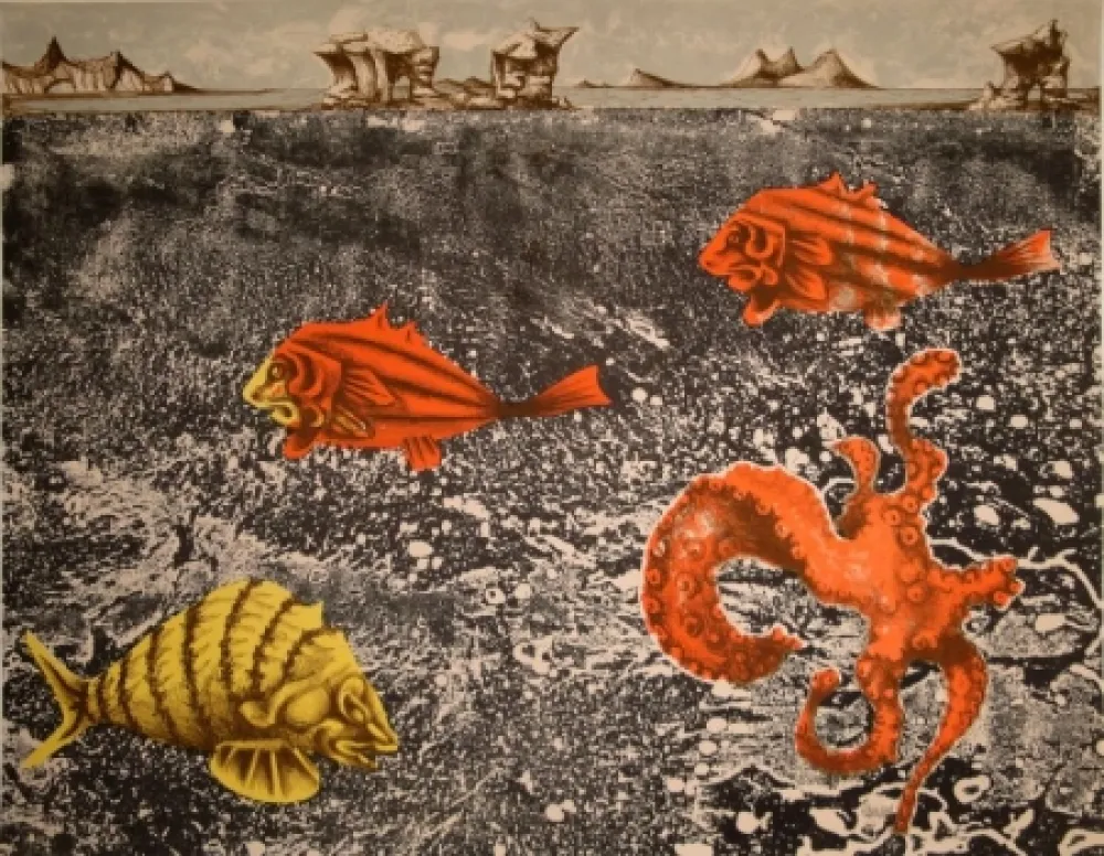 Litografía Lurcat - Fruits de mer